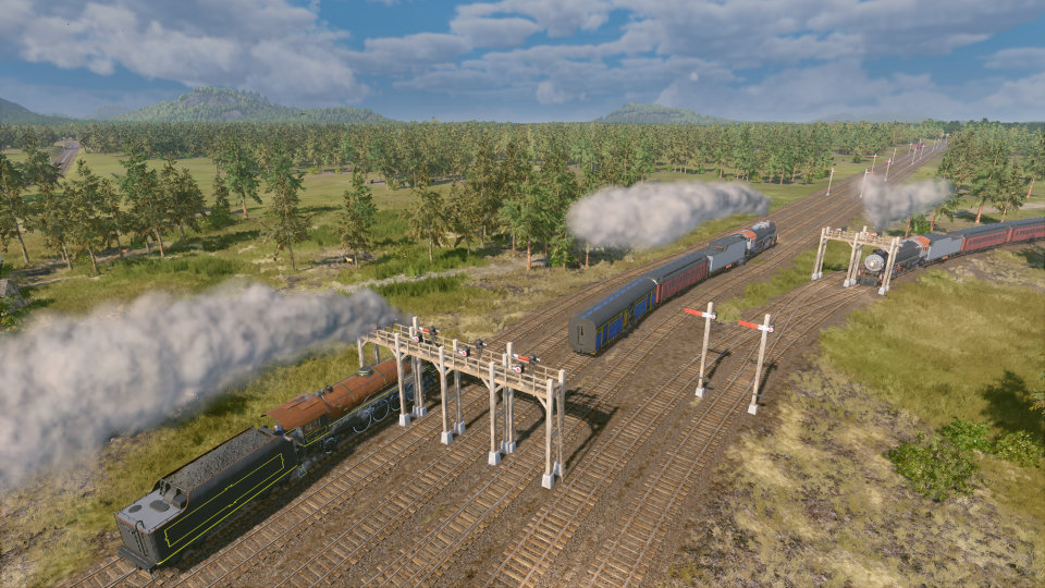 Screenshot, der den Gleisbau in Railway Empire 2 zeigt